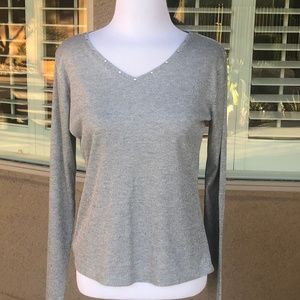 CHA CHA VENTE - DRESSY SWEATER WITH STONE DECORATIONS